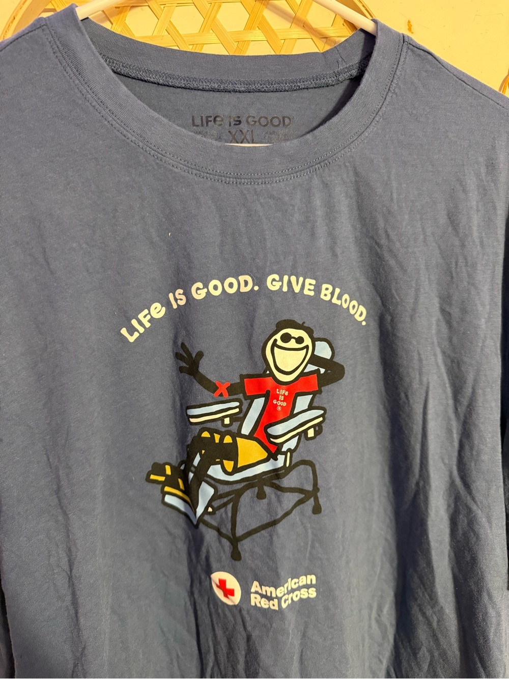 Life Is Good Blue Graphic Donate Blood Tee - Picture 2 of 2